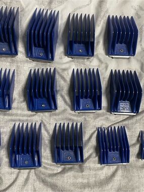 Andis Royal Blue Clip-On Guide Comb Set for Grooming
